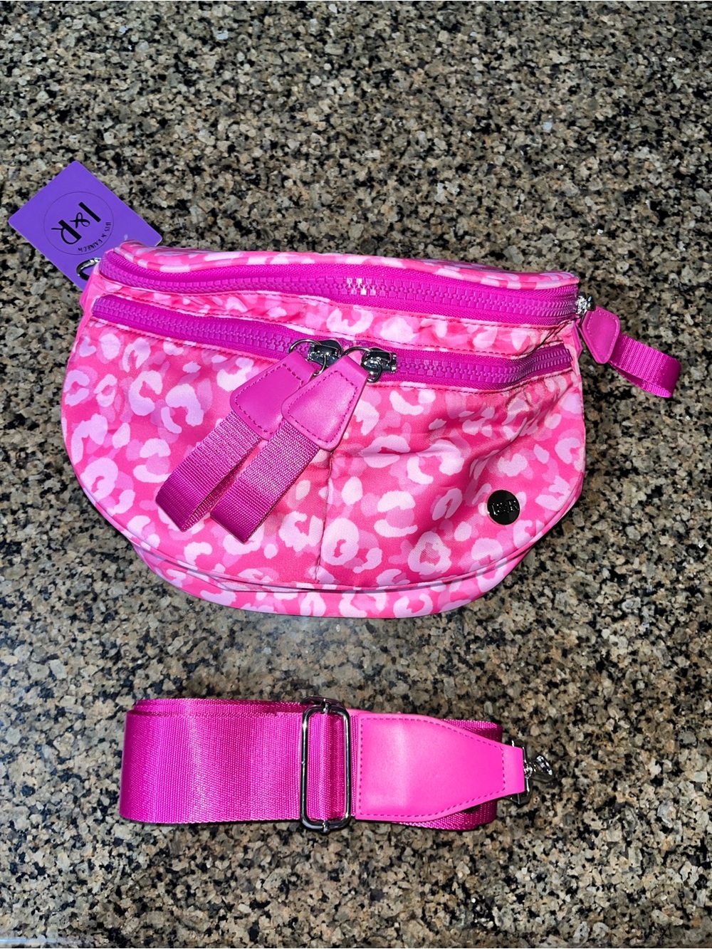 Iris & Rainbow Pink Leopard Best Version Crossbody Bag